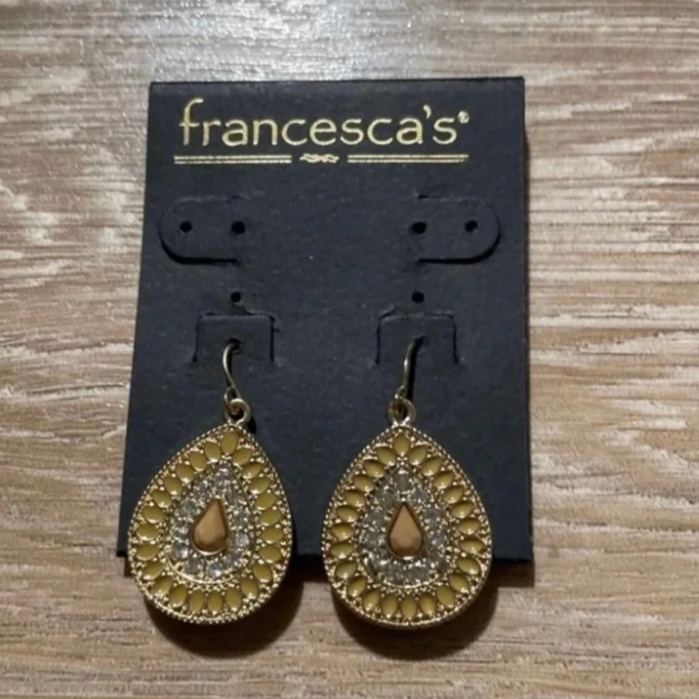 Francesca's Collections Gold Plated Tear Drop Earrings